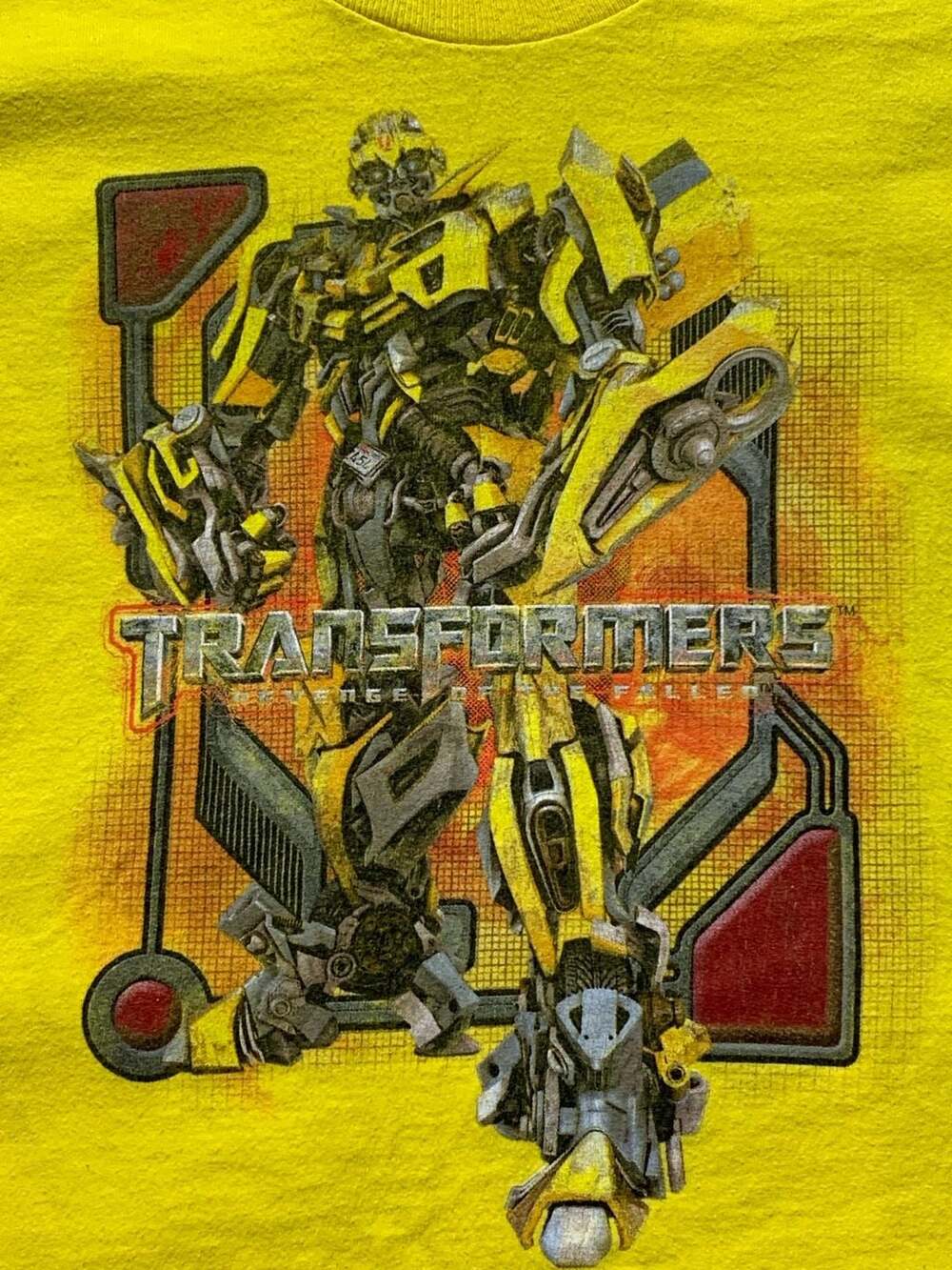 Vintage 2010 Transformers Bumblebee Boys T-Shirt Yellow Graphic Print Size 6/7 S